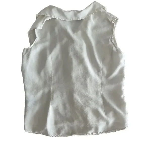 Jaclyn Smith Classic White Silk Sleeveless Blouse – Women’s M - Picture 3 of 3